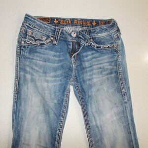 Rock Revival Jeans- medium to dark wash color, great condition